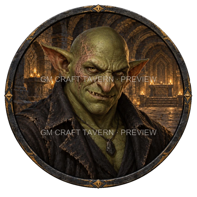 Aperçu de token de sorcier noir vu du dessus