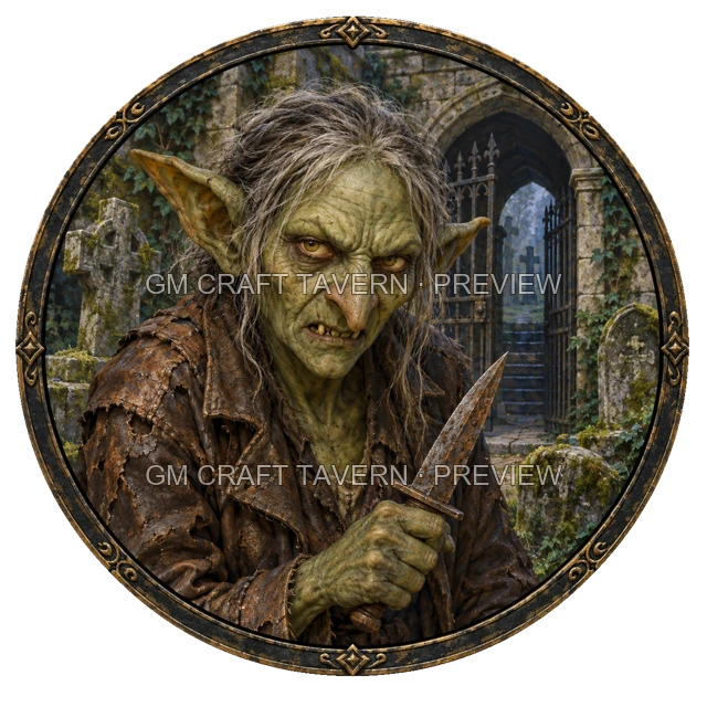 Aperçu de token de bandit mort-vivant vu du dessus