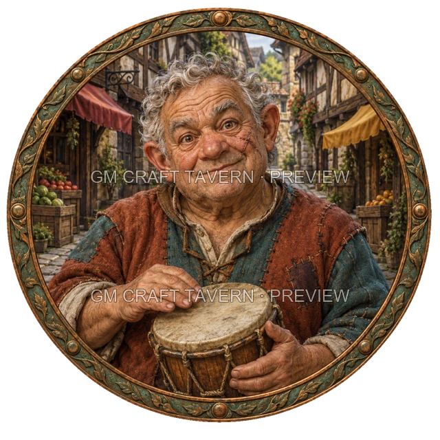 Aperçu du token vu du dessus de Morga Stonebrook - Barde