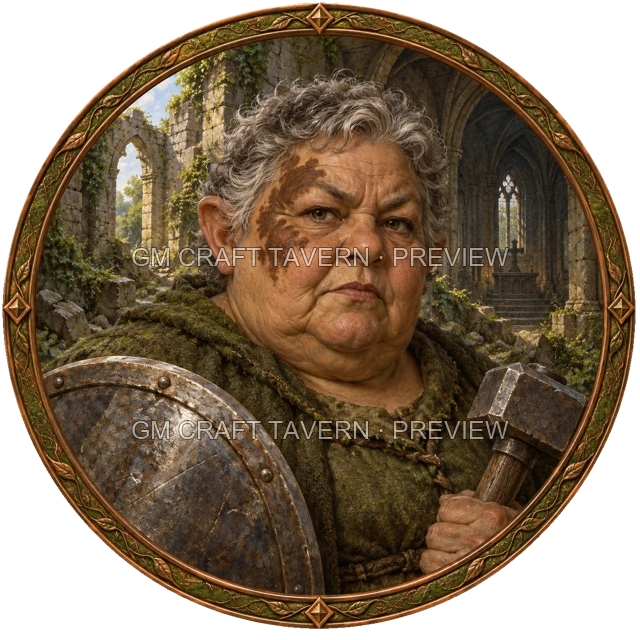 Aperçu du token vu du dessus de Grom Mossridge - Paladin