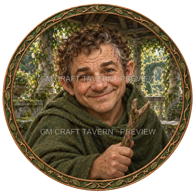 Aperçu du token vu du dessus de Varka Ironwell - Occultiste
