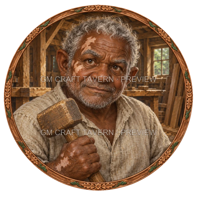 Morga Oakbend - aperçu de token d’artisan vu du dessus