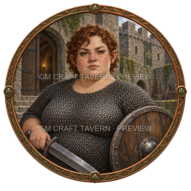 Grom Redcliff - aperçu de token de combattant vu du dessus