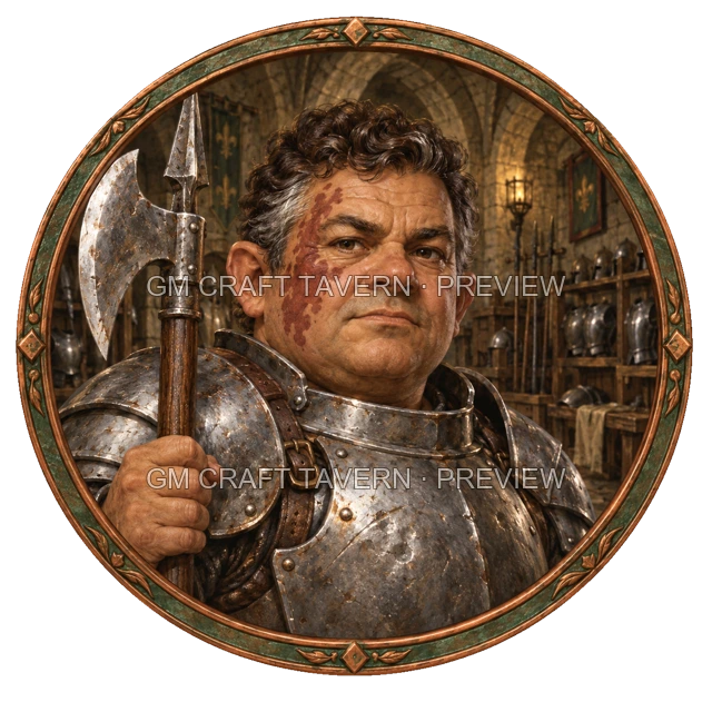 Varka Redcliff - aperçu de token de combattant vu du dessus