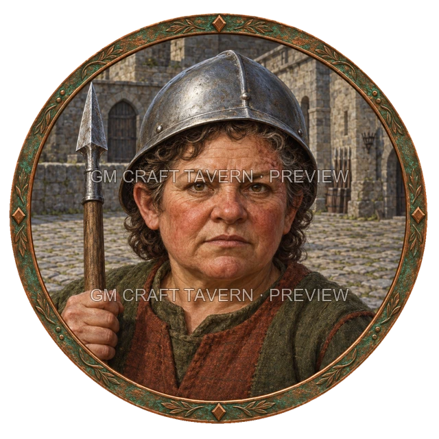 Durg Redcliff - aperçu de token de combattant vu du dessus