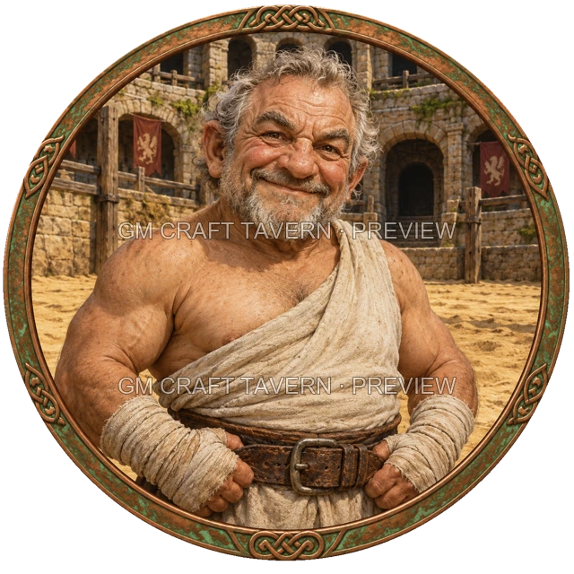 Morga Redcliff - aperçu de token de combattant vu du dessus
