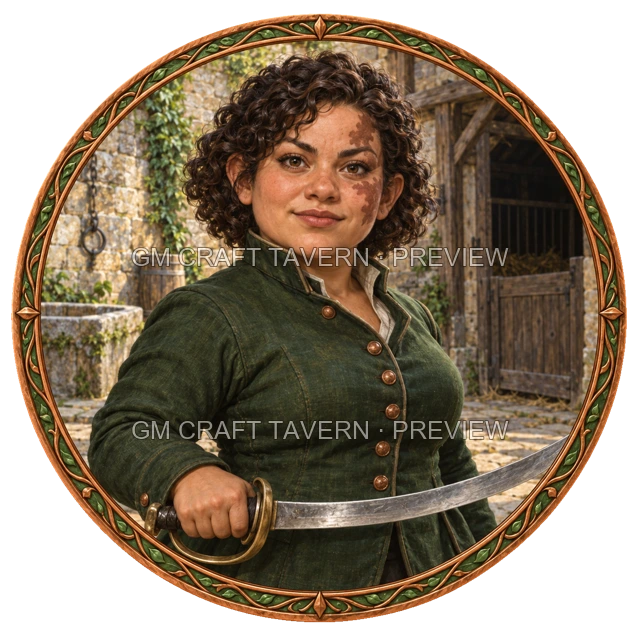 Grom Clearwell - aperçu de token de combattant vu du dessus