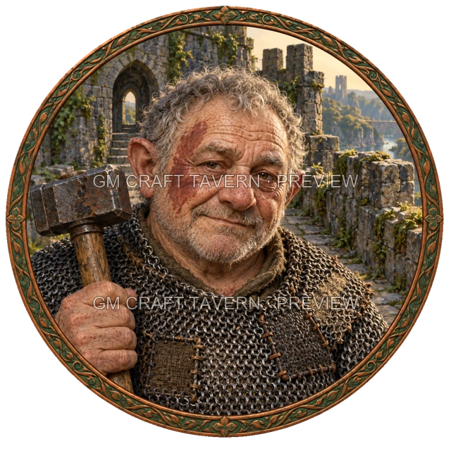 Morga Clearwell - aperçu de token de combattant vu du dessus