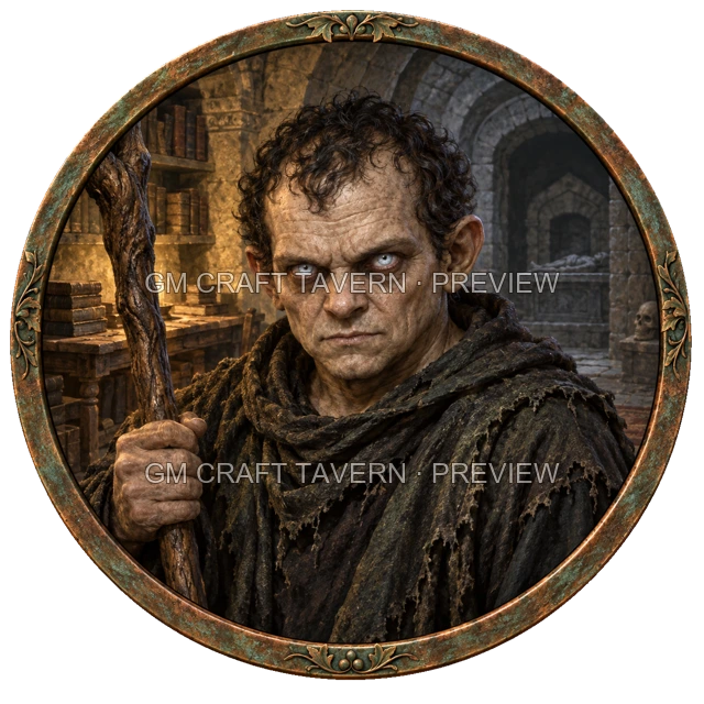 Aperçu de token de mage mort-vivant vu du dessus