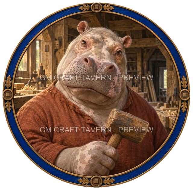 Morga Oakbend - aperçu de token d’artisan vu du dessus