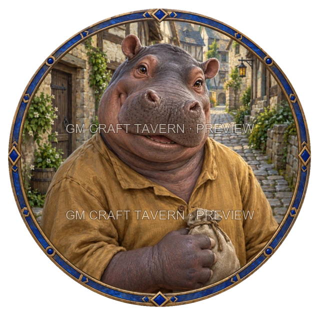 Varka Deepgrove - aperçu de token de villageois vu du dessus