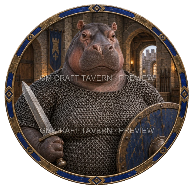 Grom Redcliff - aperçu de token de combattant vu du dessus