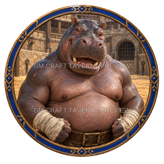 Morga Redcliff - aperçu de token de combattant vu du dessus