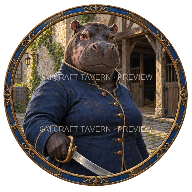 Grom Clearwell - aperçu de token de combattant vu du dessus