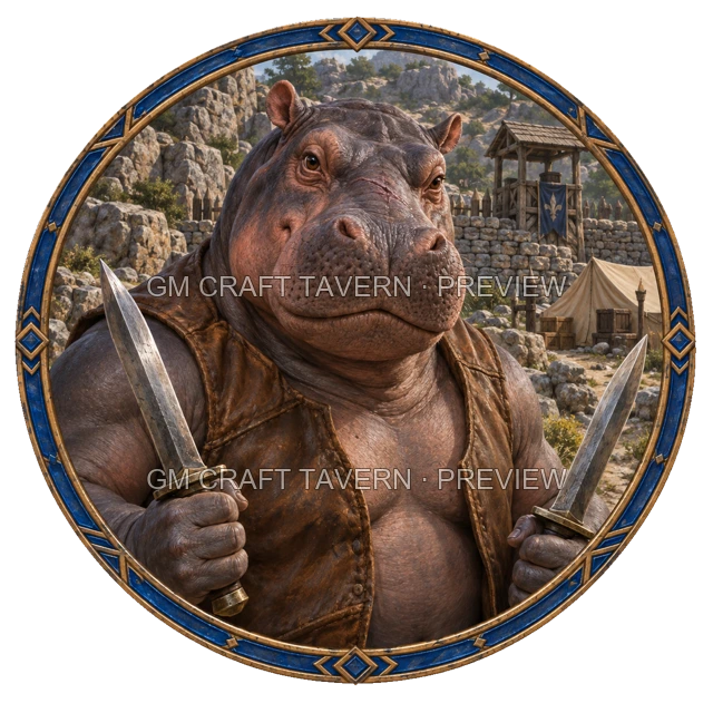Durg Clearwell - aperçu de token de combattant vu du dessus