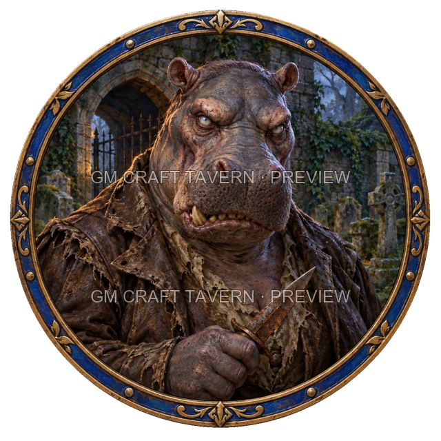 Aperçu de token de bandit mort-vivant vu du dessus