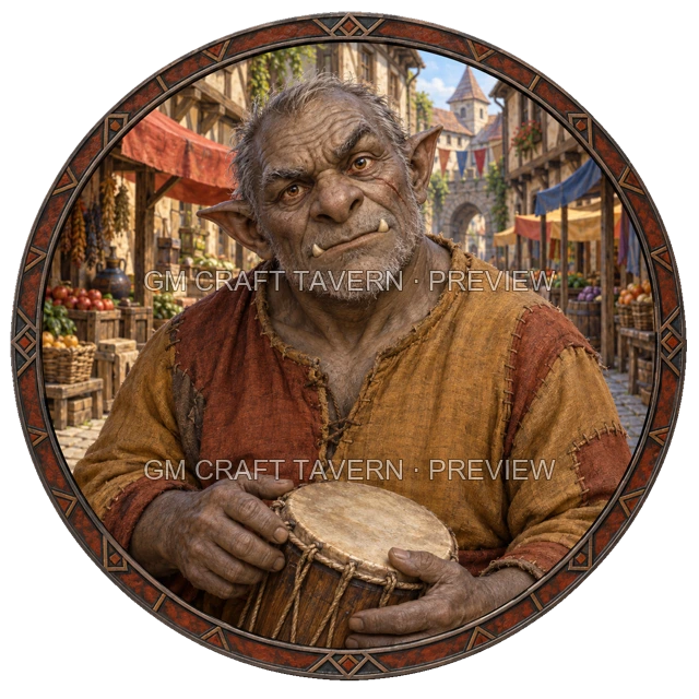 Aperçu du token vu du dessus de Morga Stonebrook - Barde