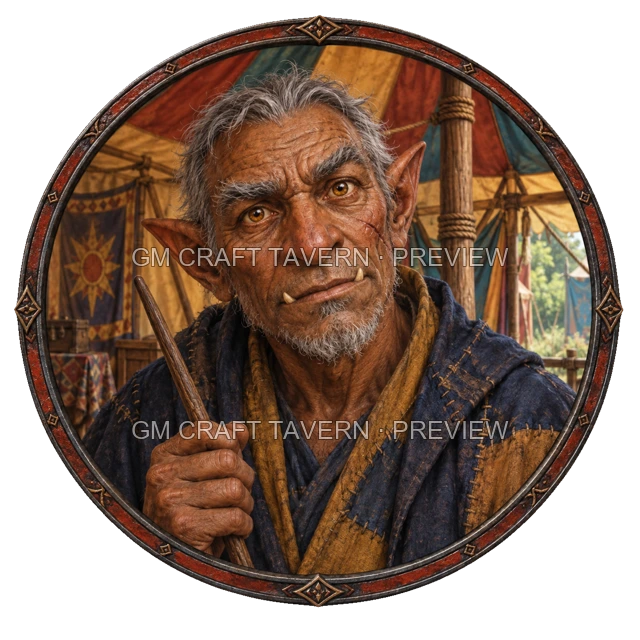Aperçu du token vu du dessus de Morga Ironwell - Magicien