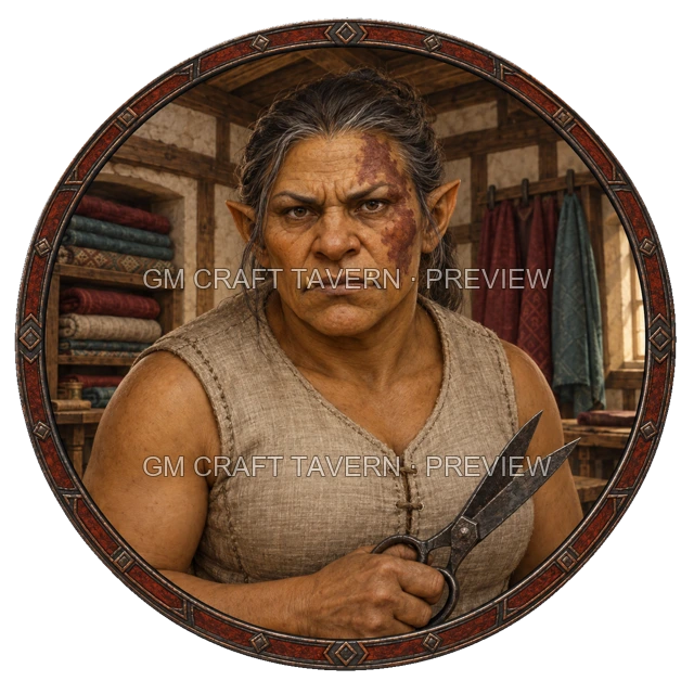 Durg Oakbend - aperçu de token d’artisan vu du dessus
