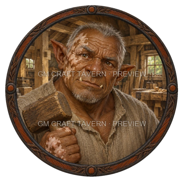 Morga Oakbend - aperçu de token d’artisan vu du dessus