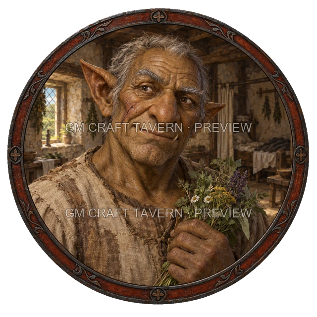 Morga Hillward - aperçu de token de paria vu du dessus