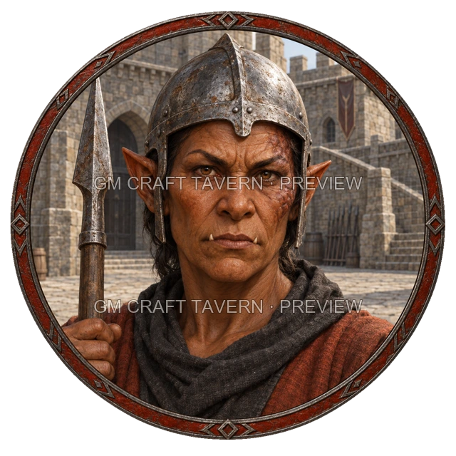 Durg Redcliff - aperçu de token de combattant vu du dessus