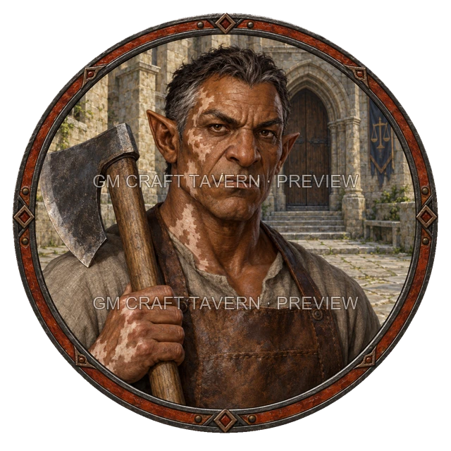 Varka Clearwell - aperçu de token de combattant vu du dessus