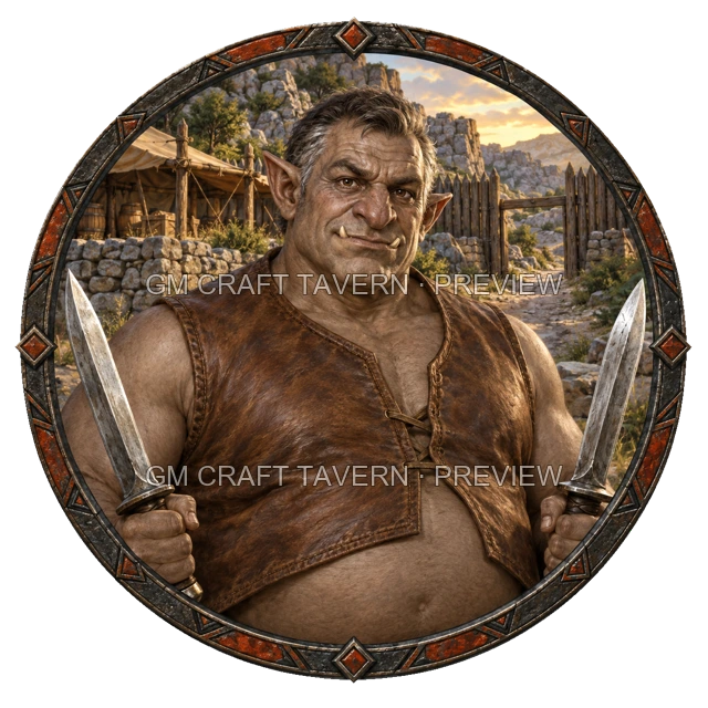 Durg Clearwell - aperçu de token de combattant vu du dessus