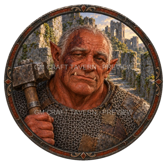 Morga Clearwell - aperçu de token de combattant vu du dessus
