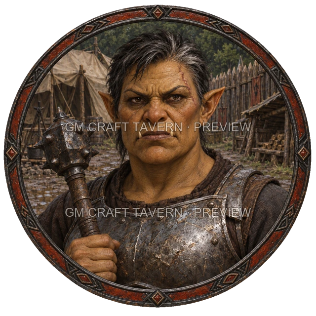 Aperçu de token de mercenaire brutal vu du dessus