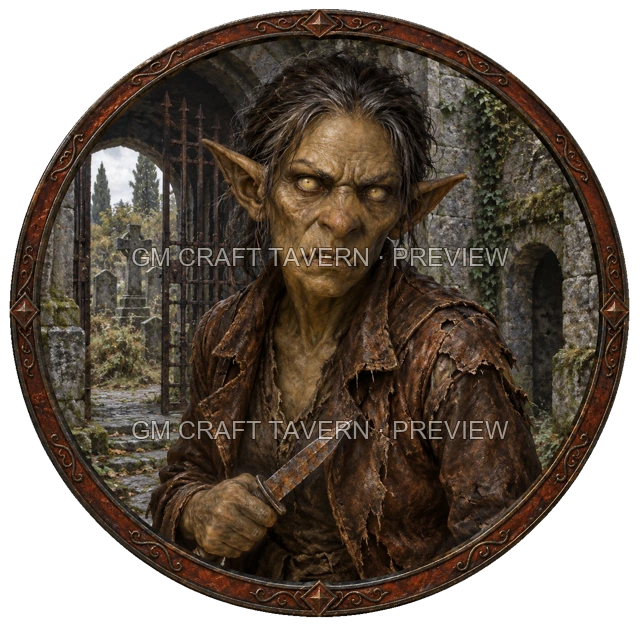 Aperçu de token de bandit mort-vivant vu du dessus