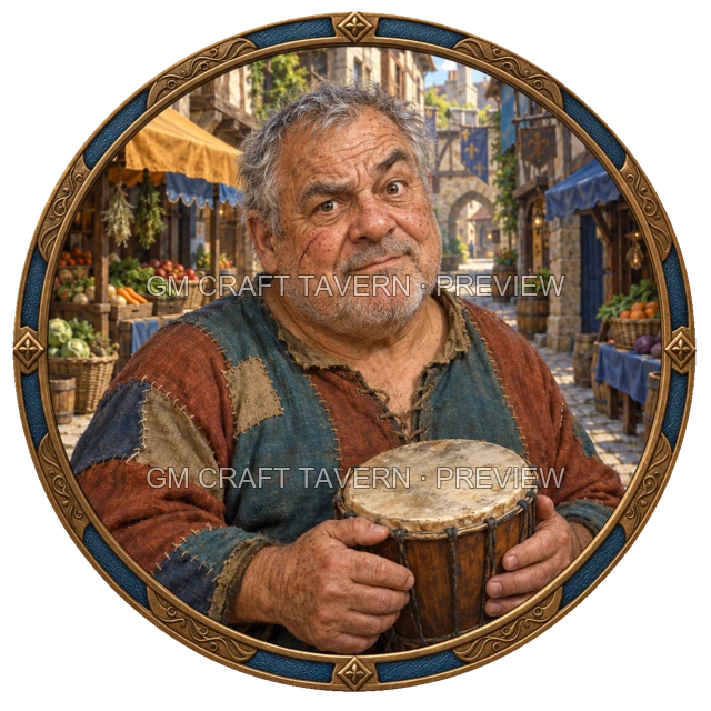 Aperçu du token vu du dessus de Morga Stonebrook - Barde