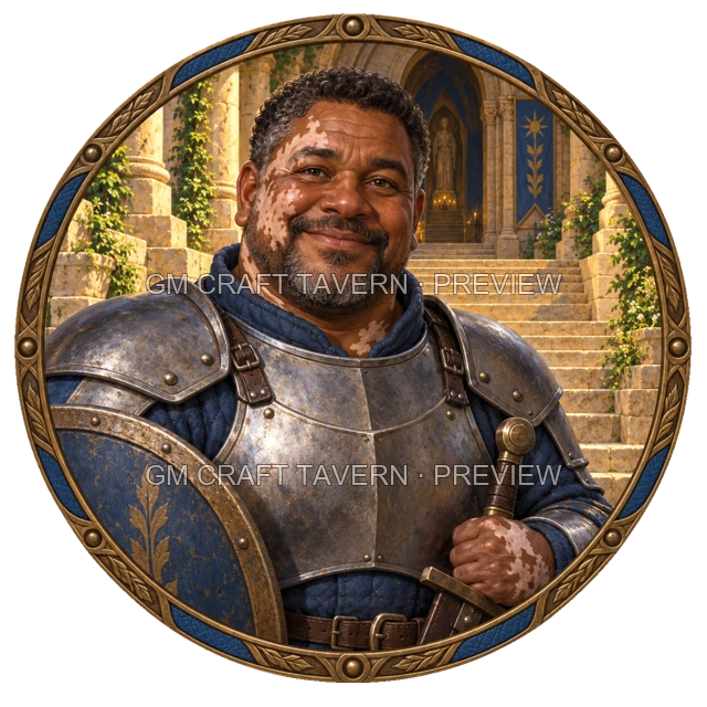 Aperçu du token vu du dessus de Varka Mossridge - Paladin