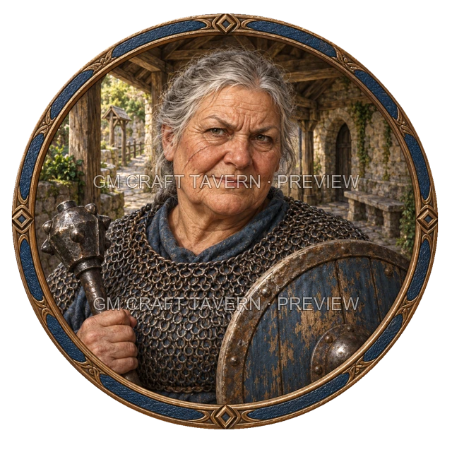 Aperçu du token vu du dessus de Urdan Mossridge - Paladin