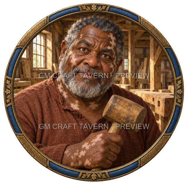 Morga Oakbend - aperçu de token d’artisan vu du dessus