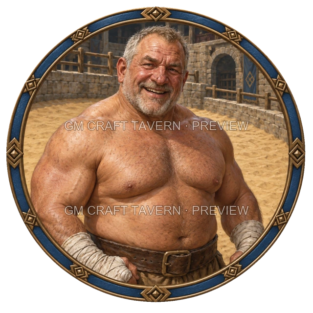 Morga Redcliff - aperçu de token de combattant vu du dessus