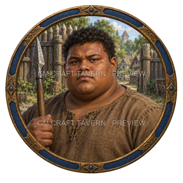 Besha Clearwell - aperçu de token de combattant vu du dessus
