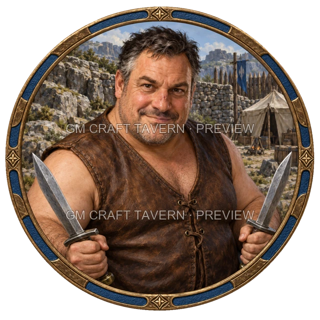 Durg Clearwell - aperçu de token de combattant vu du dessus