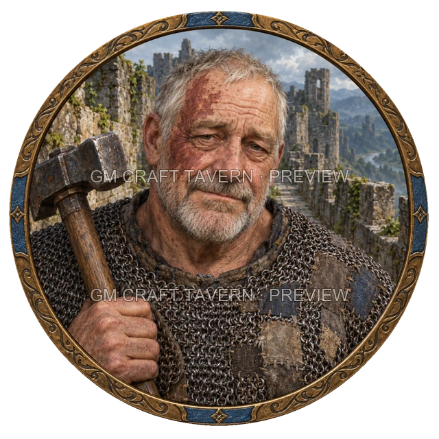 Morga Clearwell - aperçu de token de combattant vu du dessus