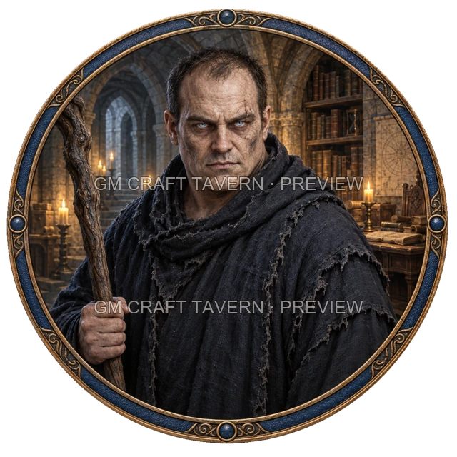 Aperçu de token de mage mort-vivant vu du dessus