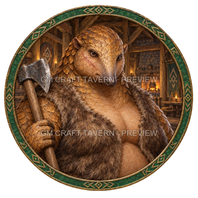 Aperçu du token vu du dessus de Grom Stonebrook - Barbare
