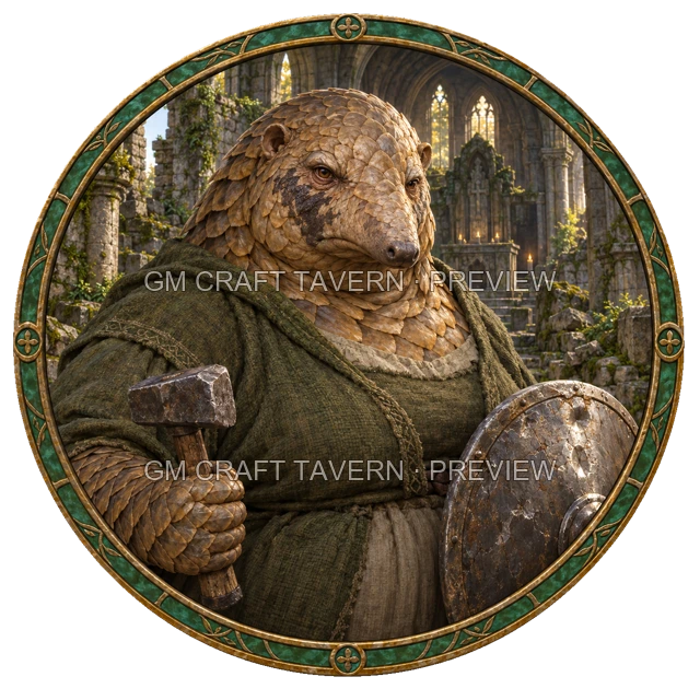 Aperçu du token vu du dessus de Grom Mossridge - Paladin