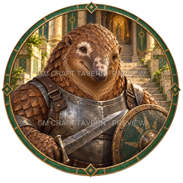 Aperçu du token vu du dessus de Varka Mossridge - Paladin