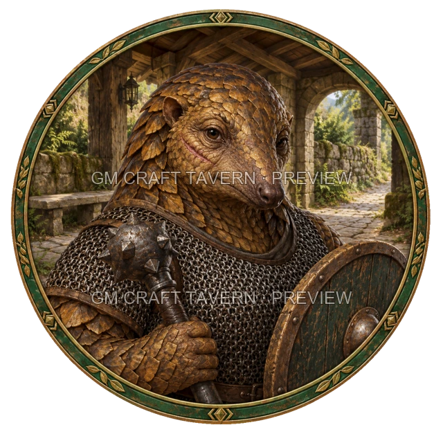 Aperçu du token vu du dessus de Urdan Mossridge - Paladin