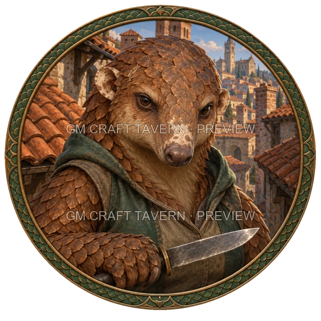 Aperçu du token vu du dessus de Grom Duskford - Roublard