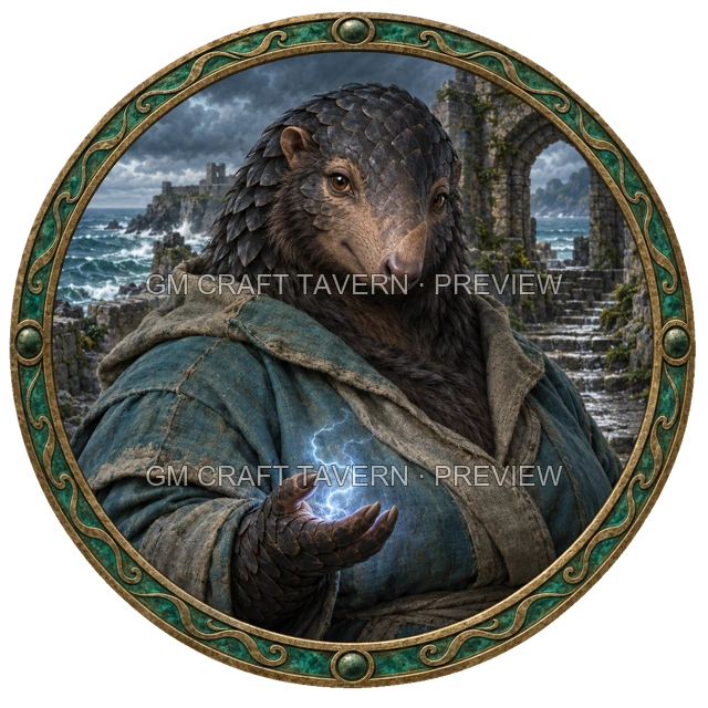 Aperçu du token vu du dessus de Besha Duskford - Ensorceleur