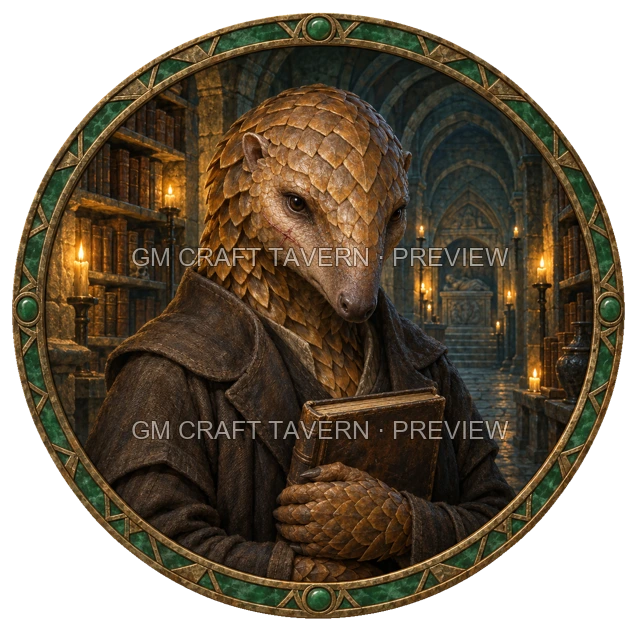 Aperçu du token vu du dessus de Grom Ironwell - Occultiste