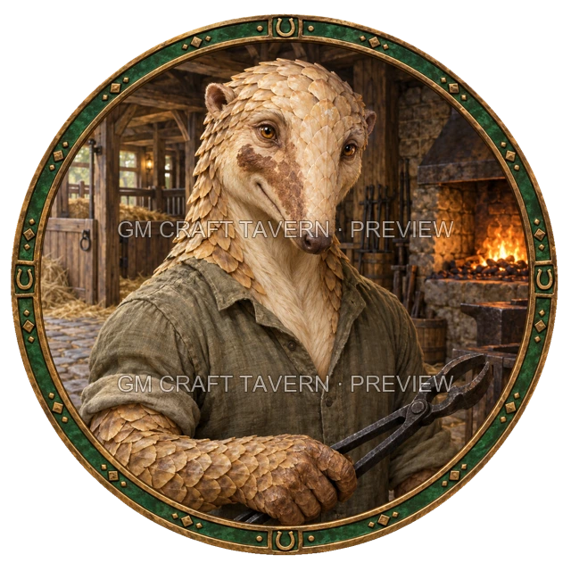Varka Westmere - aperçu de token de forgeron vu du dessus