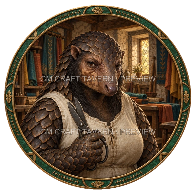 Durg Oakbend - aperçu de token d’artisan vu du dessus