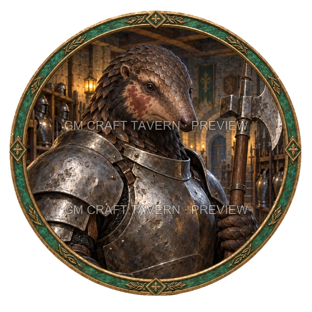 Varka Redcliff - aperçu de token de combattant vu du dessus